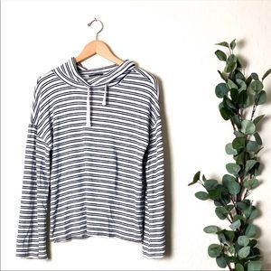 Lucky Brand Pullover White Black Stripe Size Med